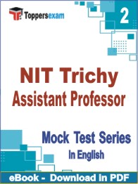 NIT Trichy Assistant Professor Exam PDF Book In English - Question Paper