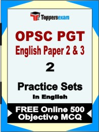 OPSC PGT English Paper 2 & 3 Book in English - Question Paper / Practice Set