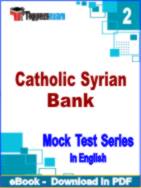 Catholic Syrian Bank Test PDF Book In English - Question Paper