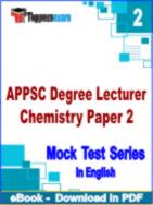 APPSC Degree Lecturer Chemistry Paper 2 Test PDF Book In English - Question Paper
