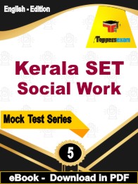 Kerala SET Social Work PDF Book In English - Practice Set
