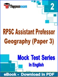 RPSC Assistant Professor Geography (Paper 3) Exam PDF Book In English - Question Paper