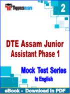 DTE Assam Junior Assistant Phase 1 Test PDF Book In English - Question Paper