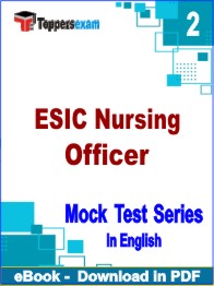 ESIC Nursing Officer Exam PDF Book In English - Question Paper
