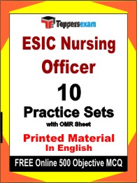 ESIC Nursing Officer Exam Book in English - Practice Set