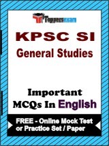KPSC SI (General Studies) Exam Objective MCQs in English (Booklet), FREE - Online Mock Test or Practice Set / Paper