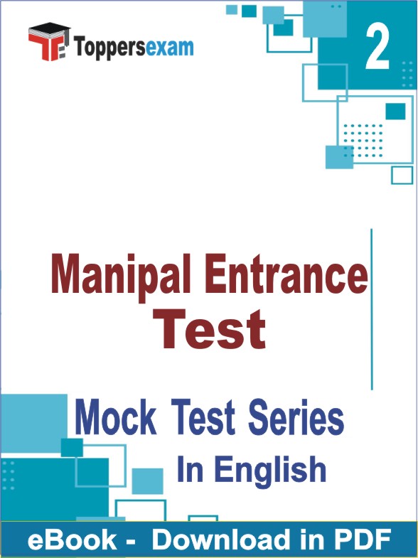 Manipal Entrance Test PDF Book In English - Question Paper
