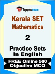 Kerala SET Mathematics Exam Book in English - Question Paper / Practice Set