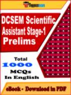 DCSEM Scientific Assistant Stage-1 Prelims PDF Book In English - MCQ / Objective Questions