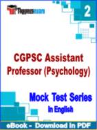 CGPSC Assistant Professor (Psychology) Test PDF Book In English - Question Paper