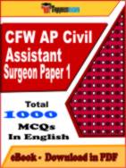 CFW AP Civil Assistant Surgeon Paper 1 PDF Book In English - MCQ / Objective Questions
