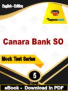 Canara Bank SO Test  PDF Book In English - Practice Set