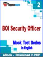 BOI Security Officer Test PDF Book In English - Question Paper