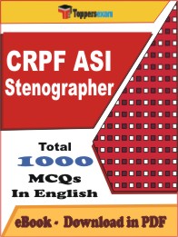 CRPF ASI Stenographer Exam PDF Book In English - MCQ / Objective Questions