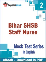 Bihar SHSB Staff Nurse Exam PDF Book In English - Question Paper