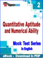Quantitative Aptitude and Numerical Ability Test PDF Book In English - Question Paper