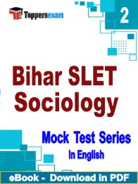Bihar SLET Sociology Exam PDF Book In English - Question Paper