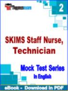 SKIMS Staff Nurse, Technician Test PDF Book In English - Question Paper