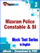 Mizoram Police Constable & SI Test PDF Book In English - Question Paper