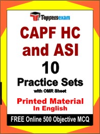 CAPF HC and ASI Exam Book in English - Practice Set
