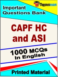 CAPF HC and ASI Exam  Book in English - Objective MCQ