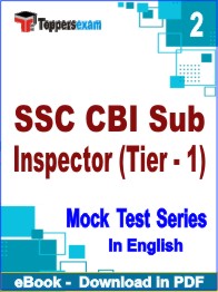 SSC CBI Sub Inspector (Tier - 1) Exam PDF Book In English - Question Paper