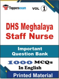 DHS Meghalaya Staff Nurse  Book in English - Objective MCQ(VOL.1)