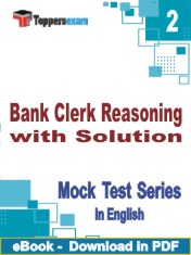 Bank Clerk Reasoning with Solution Test PDF Book In English - Question Paper