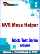 NVS Mess Helper Test PDF Book In English - Question Paper