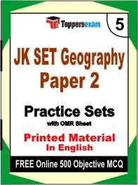 JK SET Geography (Paper 2) Book in English - Mock Test / Practice Set