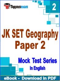 JK SET Geography (Paper 2) Exam PDF Book In English - Question Paper