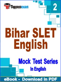 Bihar SLET English Exam PDF Book In English - Question Paper