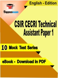CSIR CECRI Technical Assistant Paper 1 Test PDF Book In English - Mock Test/Practice Set