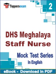 DHS Meghalaya Staff Nurse  PDF Book In English - Question Paper