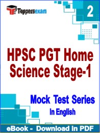 HPSC PGT Home Science Stage-1 Exam PDF Book In English - Question Paper