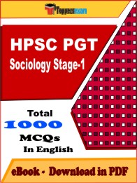 HPSC PGT Sociology Stage-1 PDF Book In English - MCQ / Objective Questions