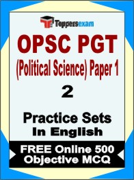 OPSC PGT (Political Science)  Paper 1 Exam Book in English - Question Paper / Practice Set