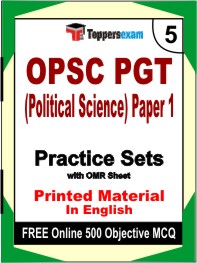 OPSC PGT (Political Science)  Paper 1 Exam Book in English - Mock Test / Practice Set