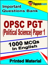 OPSC PGT (Political Science)  Paper 1 Exam  Book in English - Objective MCQ