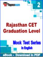 Rajasthan CET Graduation Level Test PDF Book In English - Question Paper