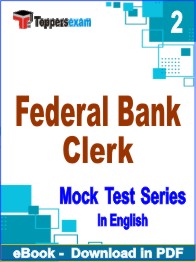 Federal Bank Clerk Exam PDF Book In English - Question Paper