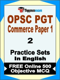 OPSC PGT Commerce Paper 1 Exam Book in English - Question Paper / Practice Set