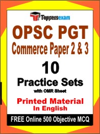 OPSC PGT Commerce Paper 2 & 3 Exam Book in English - Practice Set