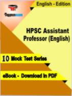 HPSC Assistant Professor (English) Test PDF Book In English - Mock Test/Practice Set