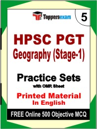 HPSC PGT Geography (Stage-1) Exam Book in English - Mock Test / Practice Set