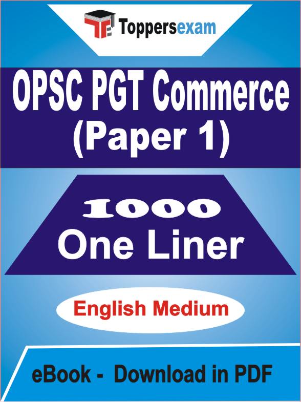 OPSC PGT Commerce Paper 1 One Liner Book PDF in English