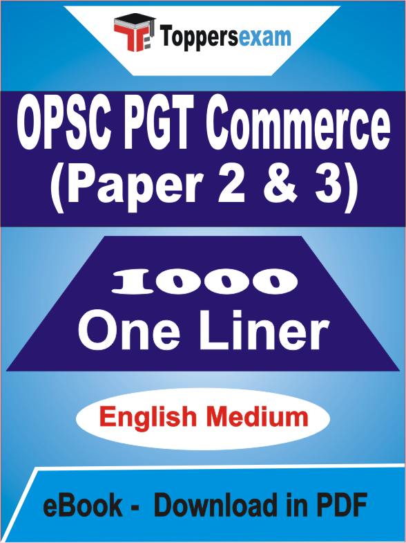 OPSC PGT Commerce Paper 2 & 3 One Liner Book PDF in English