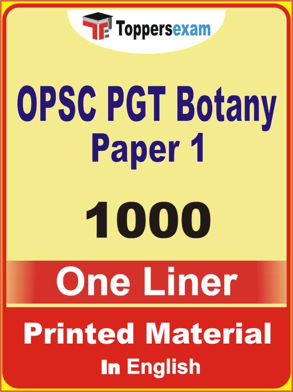 OPSC PGT Botany Paper 1 One Liner Book in English