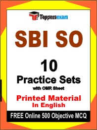 SBI SO Exam Book in English - Practice Set