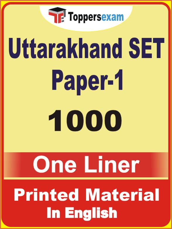 Uttarakhand SET Paper-1 One Liner Book in English